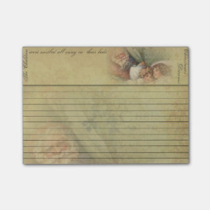 Alte Welt Weihnachtsmann und schlafende Kinder kle Post-it Klebezettel