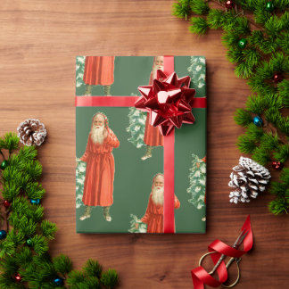 Alte Welt Weihnachtsmann Vintage Weihnachten Urlau Geschenkpapier