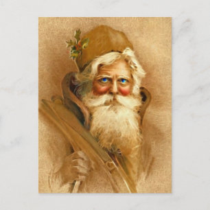 Alte Welt Weihnachtsmann, Vintages viktorianisches Feiertagspostkarte