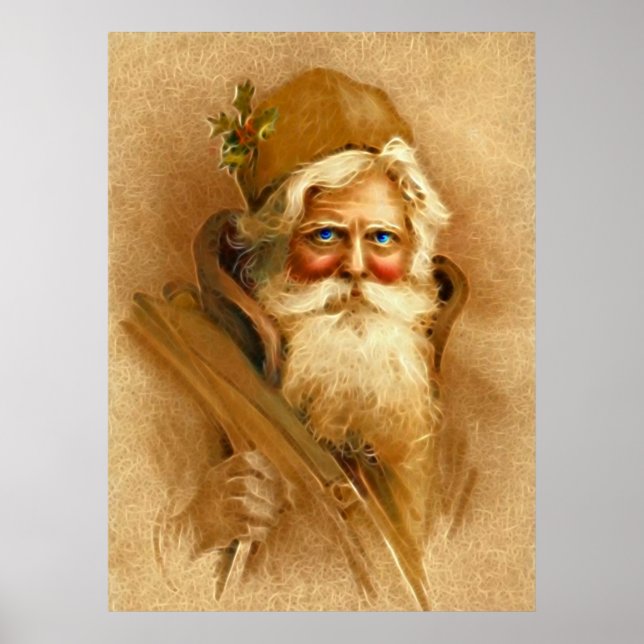 Alte Welt Weihnachtsmann, Vintages Viktorianisches Poster (Vorne)