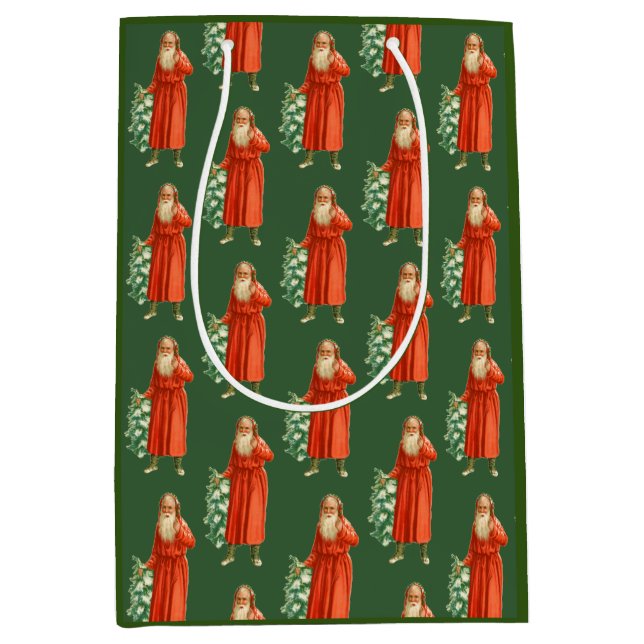 Alte Welt Weihnachtsmann Weihnachten Weihnachtsfei Mittlere Geschenktüte (Vorderseite)