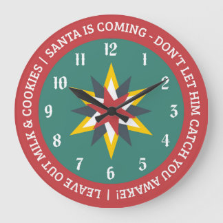 Alte Welt Weihnachtsuhr mit Santa-Anzeige Große Wanduhr