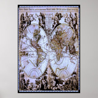 Alte Weltkarte 1 Poster