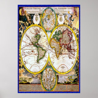 Alte Weltkarte 2 Poster
