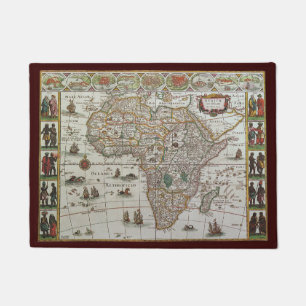 Alte Weltkarte Afrikas von Blaeu, ca. 1635 Fußmatte
