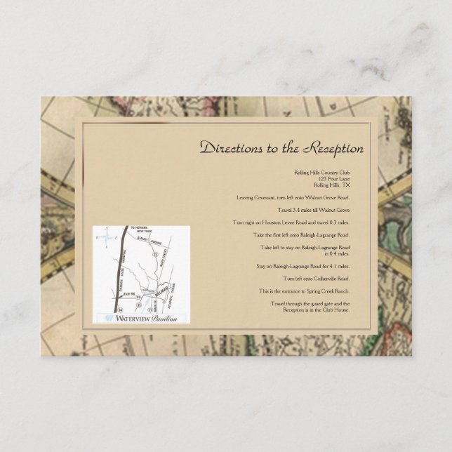 Alte Weltkarte - Anfahrtswege Begleitkarte (Vorderseite)