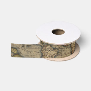 Alte Weltkarte Antiker Atlas Satinband