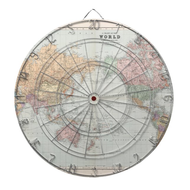 Alte Weltkarte Dartscheibe (vorne)