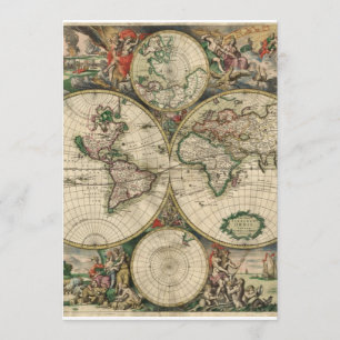 Alte Weltkarte Einladung