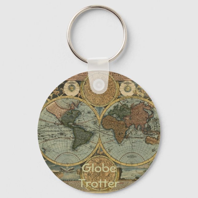 Alte Weltkarte Geschenke Schlüsselanhänger (Vorderseite)