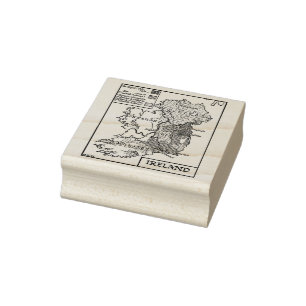 Alte Weltkarte Irlands KunstIllustration Gummistempel