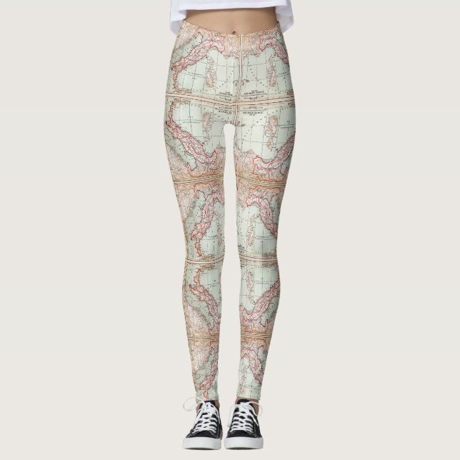 Alte Weltkarte Italiens Leggings (Vorderseite)
