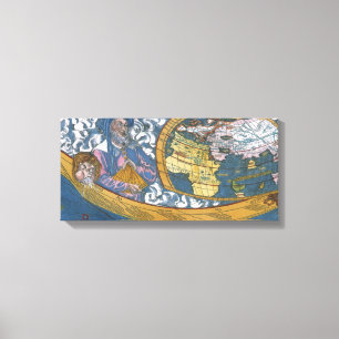 Alte Weltkarte mit Claudius Ptolemäus, 1507 Leinwanddruck