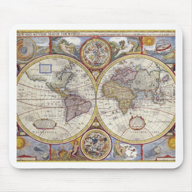 Alte Weltkarte Mousepad (Vorne)