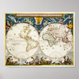 Alte Weltkarte Poster
