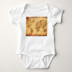 Alte Weltkarte: Vintages festgehaltenes Pergament Baby Strampler