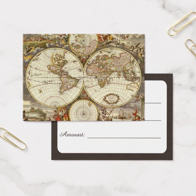 Alte Weltkarte von Frederick de Wit, c. 1680 (Büro)