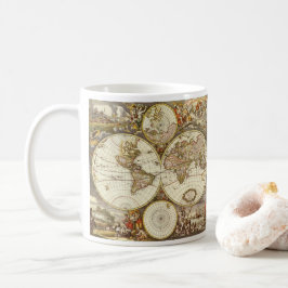 Alte Weltkarte von Frederick de Wit, c. 1680 Kaffeetasse