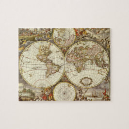 Alte Weltkarte von Frederick de Wit, c. 1680 Puzzle