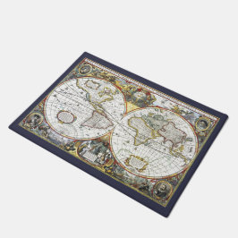 Alte Weltkarte von Hendrik Hondius, 1630 Fußmatte