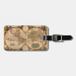 Alte Weltkarte von Nicolaas Visscher Gepäckanhänger