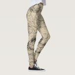 Alte WeltVintage Karte Leggings<br><div class="desc">Wenn Sie Vintage Karten der Liebe,  die Sie Liebe diese Leggings werden,  die und alte Weltkarte in der Beige und im Schwarzen kennzeichnen. Tragen Sie sie in der Art!!</div>