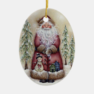 Alte WeltVintage Waldsankt-Verzierung Keramikornament