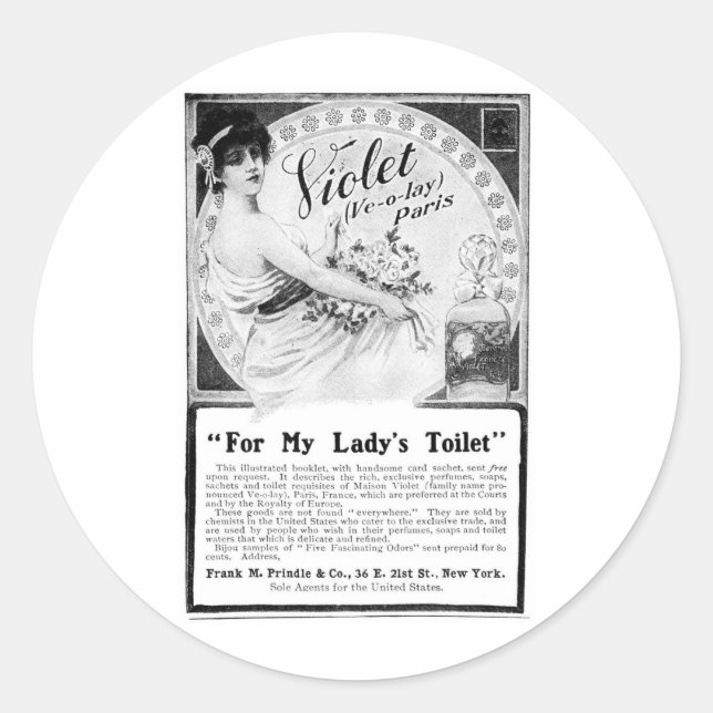 Alte Werbung für die Toilette meiner Dame Runder Aufkleber (Vorderseite)