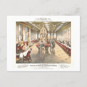 Alte Werbung: Palmer House Barber Shop Postkarte