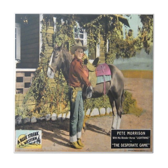 Alte Western-Cowboy-Film-Plakat-Druck-Fliese Fliese (Vorderseite)