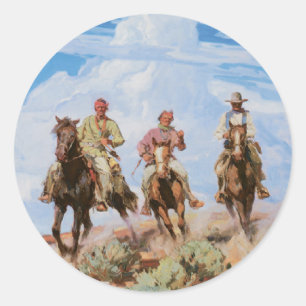 Alte Western Cowboys Pferde Vintage 1912 Aufkleber