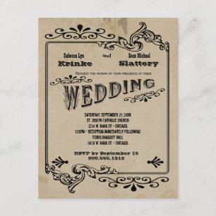 Alte Western inspirierte anpassbare Hochzeitseinla Einladung