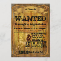 Alte Western WANTED Poster Party-Einladung