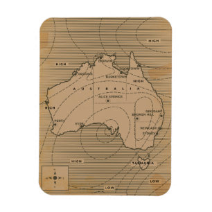 Alte Wetterkarte von Australien Magnet