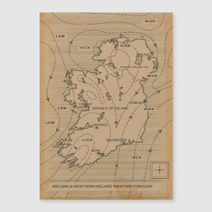 Alte Wetterkarte von Irland und Nordirland Magnetkarte