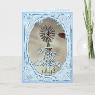 ALTE WINDMILL & ICICLES VON SHARON SHARPE FEIERTAGSKARTE