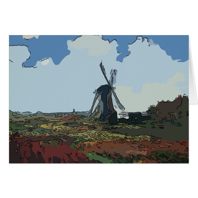 Alte Windmühle auf dem Feld (Vorderseite (Horizontal))
