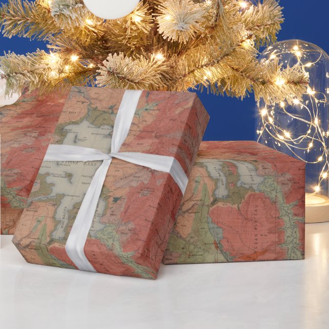 Alte Yellowstone Geologische Karte (1904)  Geschenkpapier (Feiertage)