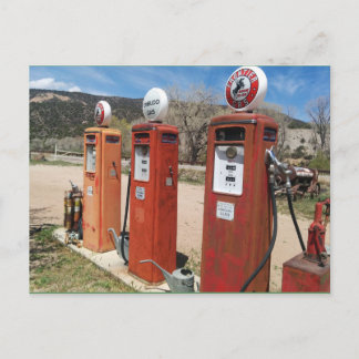 Alte Zapfsäulen Postkarte