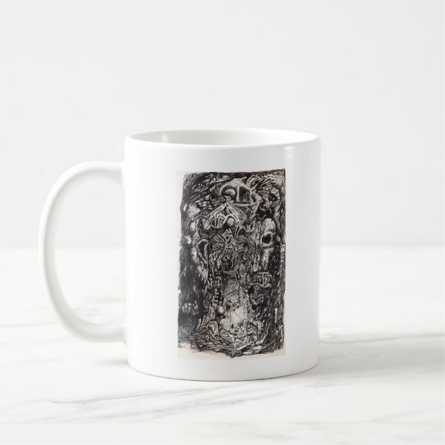 Alte, zeichnend Tinte Kaffeetasse (Links)