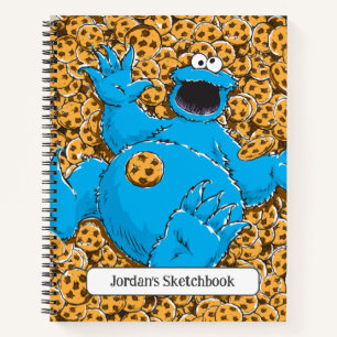 Alte Zeichnung von Cookie Monster und Keksen Notizbuch