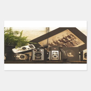 Alte Zeit-Fotografie Rechteckiger Aufkleber
