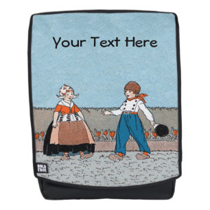 Alte Zeit Niederländische Kinder Holzschuhe Rote T Rucksack