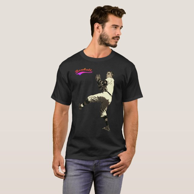 Alte Zeit-Vintager Baseball-Krug T-Shirt (Vorne ganz)