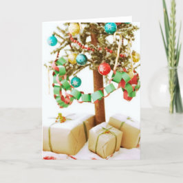Alte Zeit-Weihnachtsbaum-Karten und Aufkleber Feiertagskarte