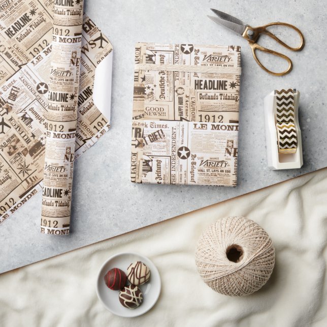 Alte Zeitung Geschenkpapier (Kunsthandwerk)