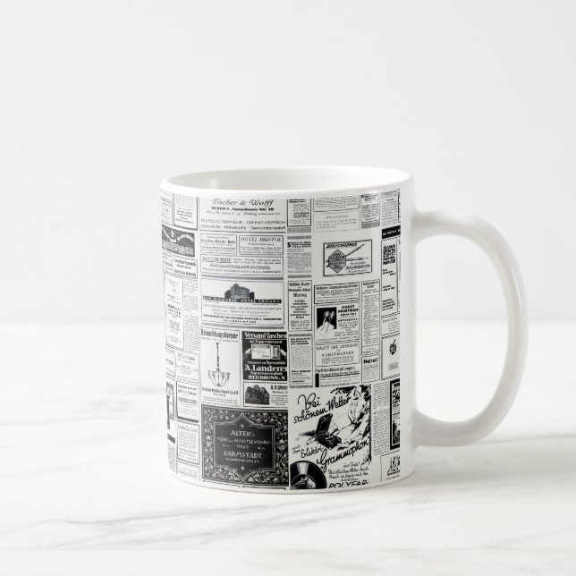 Alte Zeitung Vintag Retro-Werbung Tasse (Rechts)