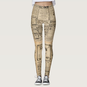 Alte Zeitung: vintage Papierhintergrund. Leggings