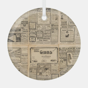 Alte Zeitung: vintage Papierhintergrund. Ornament Aus Glas