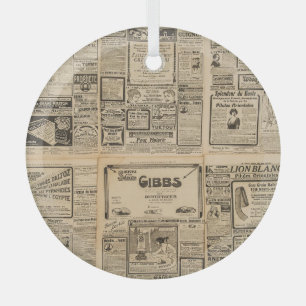 Alte Zeitung: vintage Papierhintergrund. Ornament Aus Glas